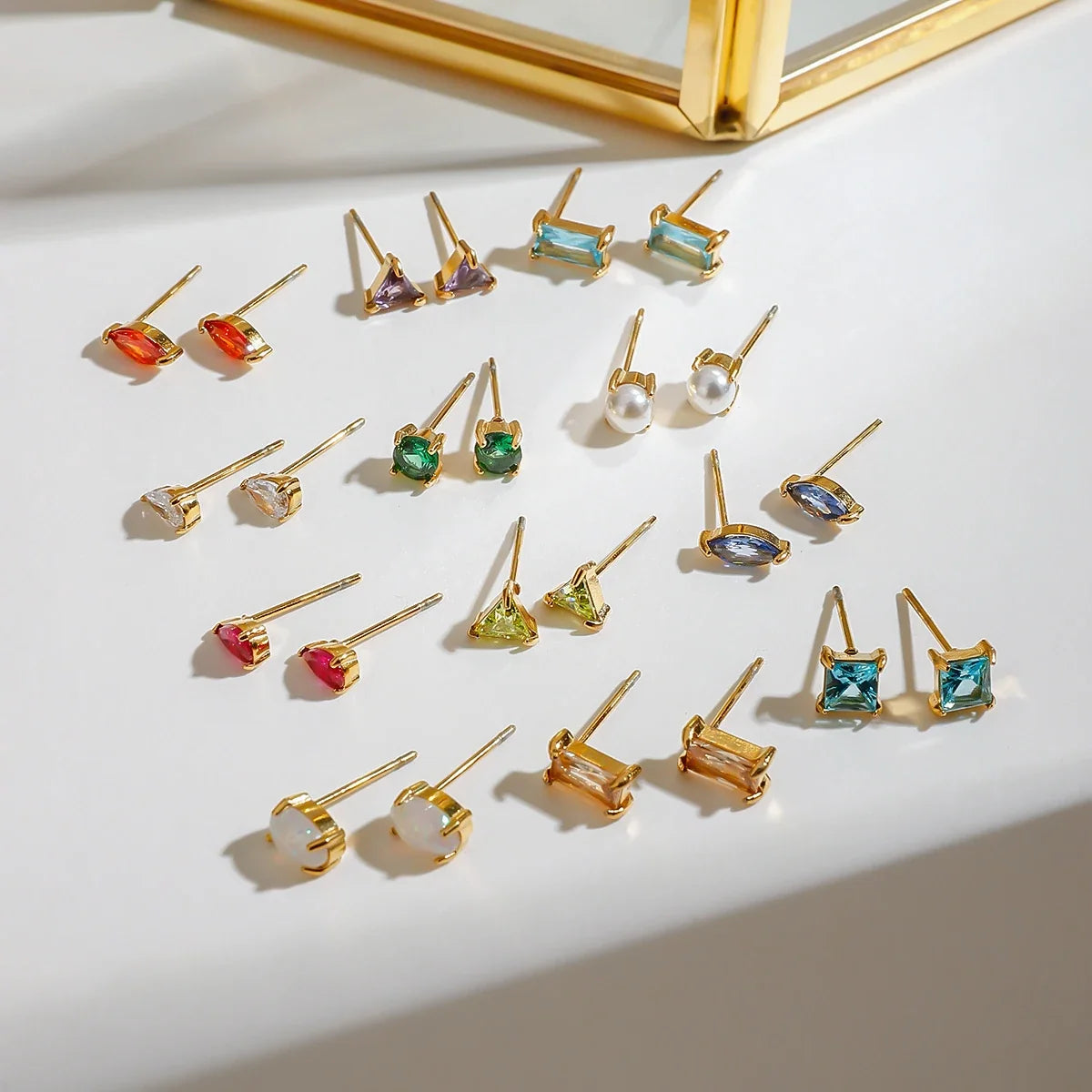 Birthstone Gemstone Stud Earrings