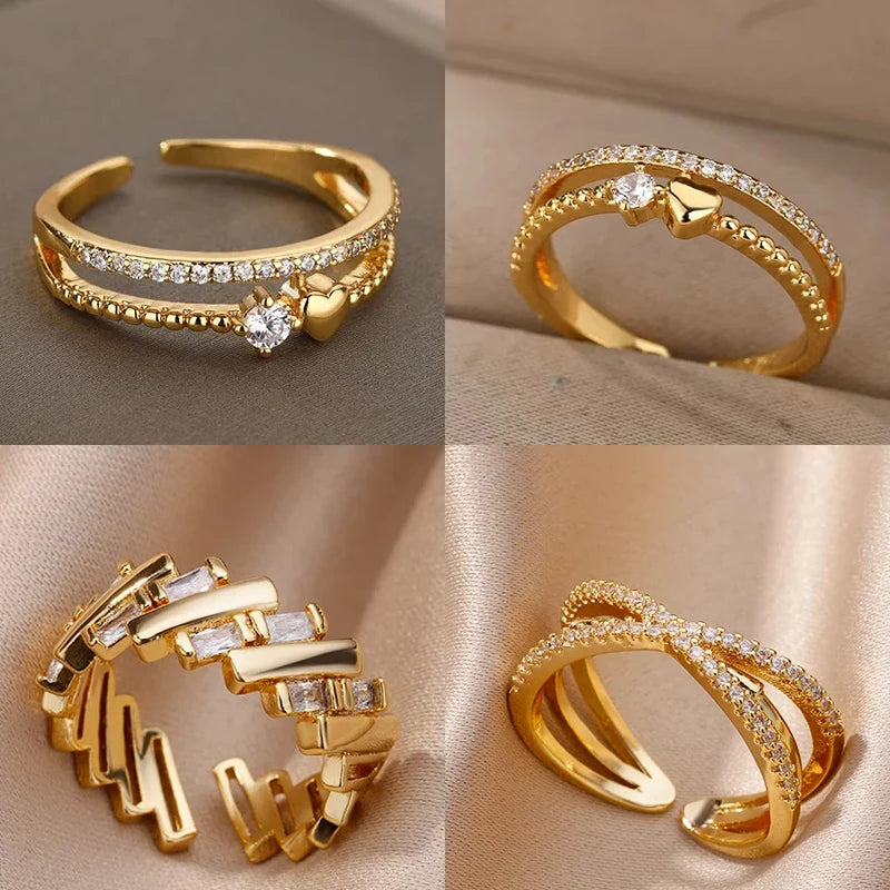 Zircon Double Heart Ring
