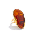 Brown Green Resin Geometric Ring