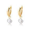 Zircon Natural Pearl Hoop Earrings