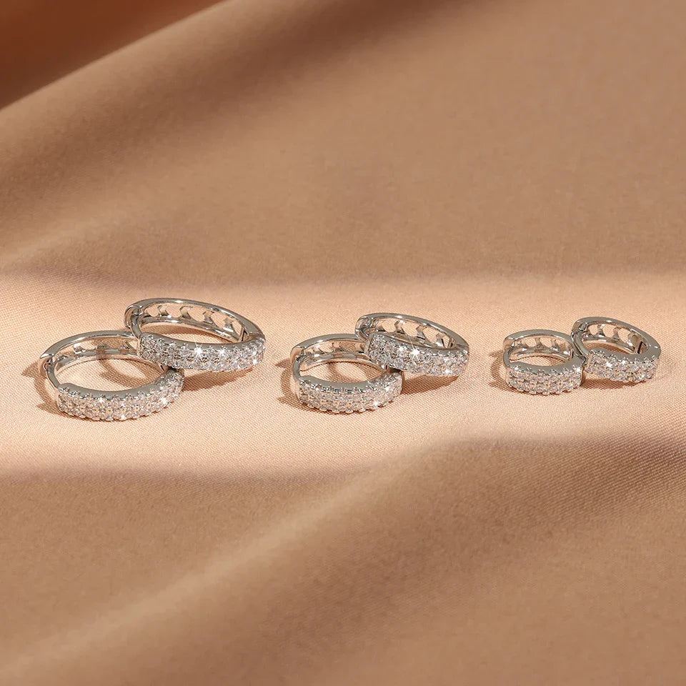 Zircon Huggie Cartilage Ear Cuff Set