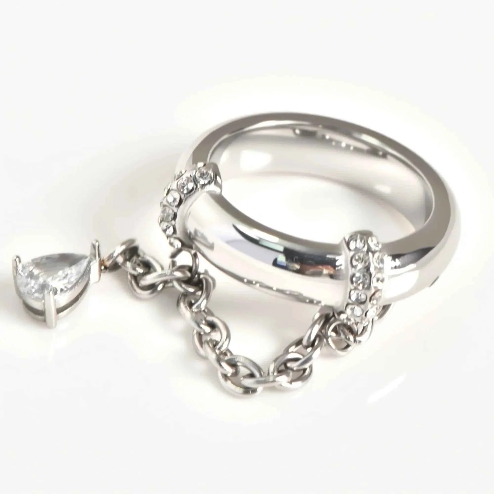 Tassel Drop Zircon Ring