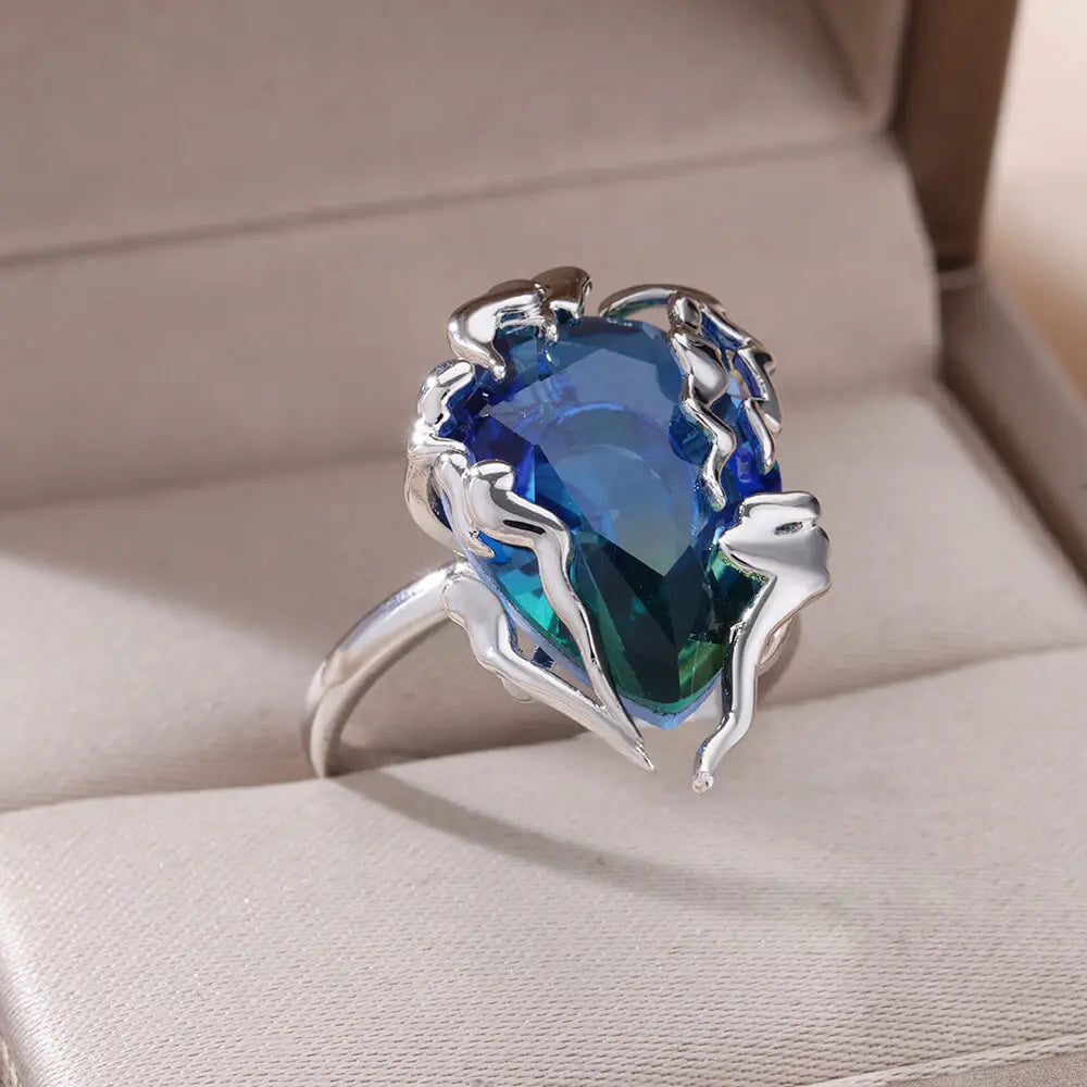 Zircon Flame Drop Ring