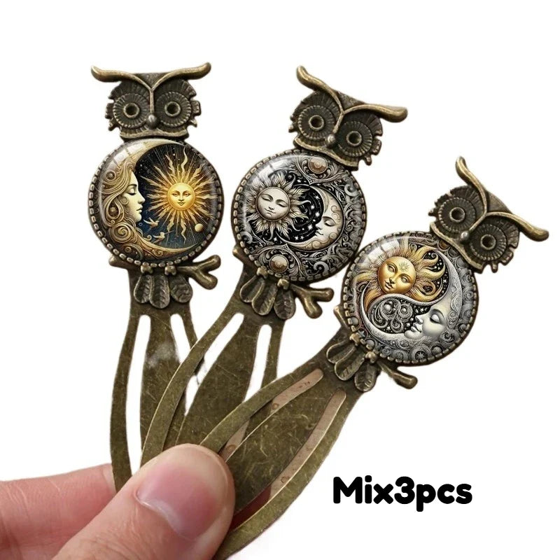 Sun Moon Celestial Pattern Book Markers Page Clips Reading
