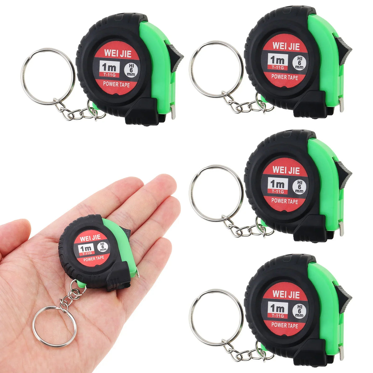 /5pcs / Green/Yellow Keychain Tape Measure for Quick Easy Measurements