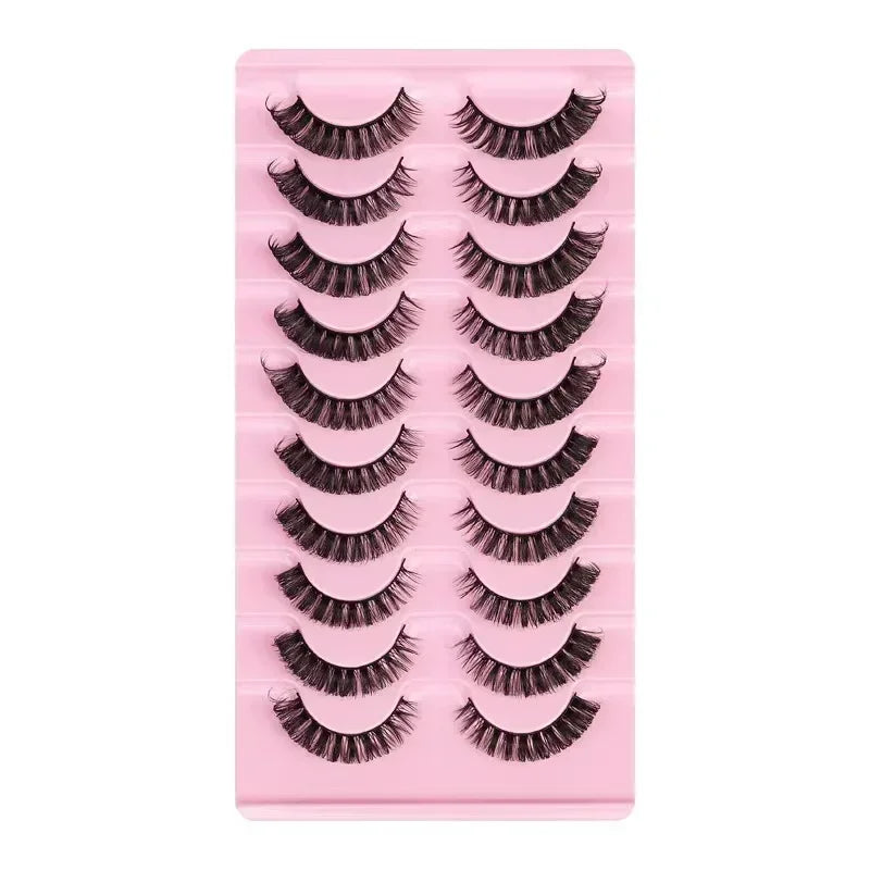 10Pairs 3D Mink Lashes Russian Strip Lash | Dramatic False Eyelashes for Full Volume Look