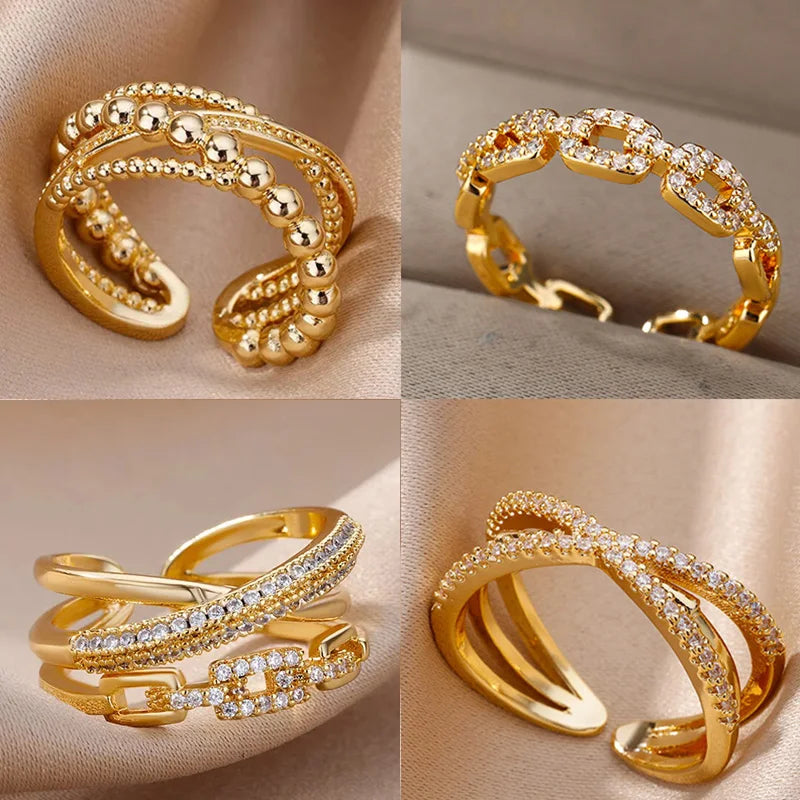 Zircon Twist Chain Ring