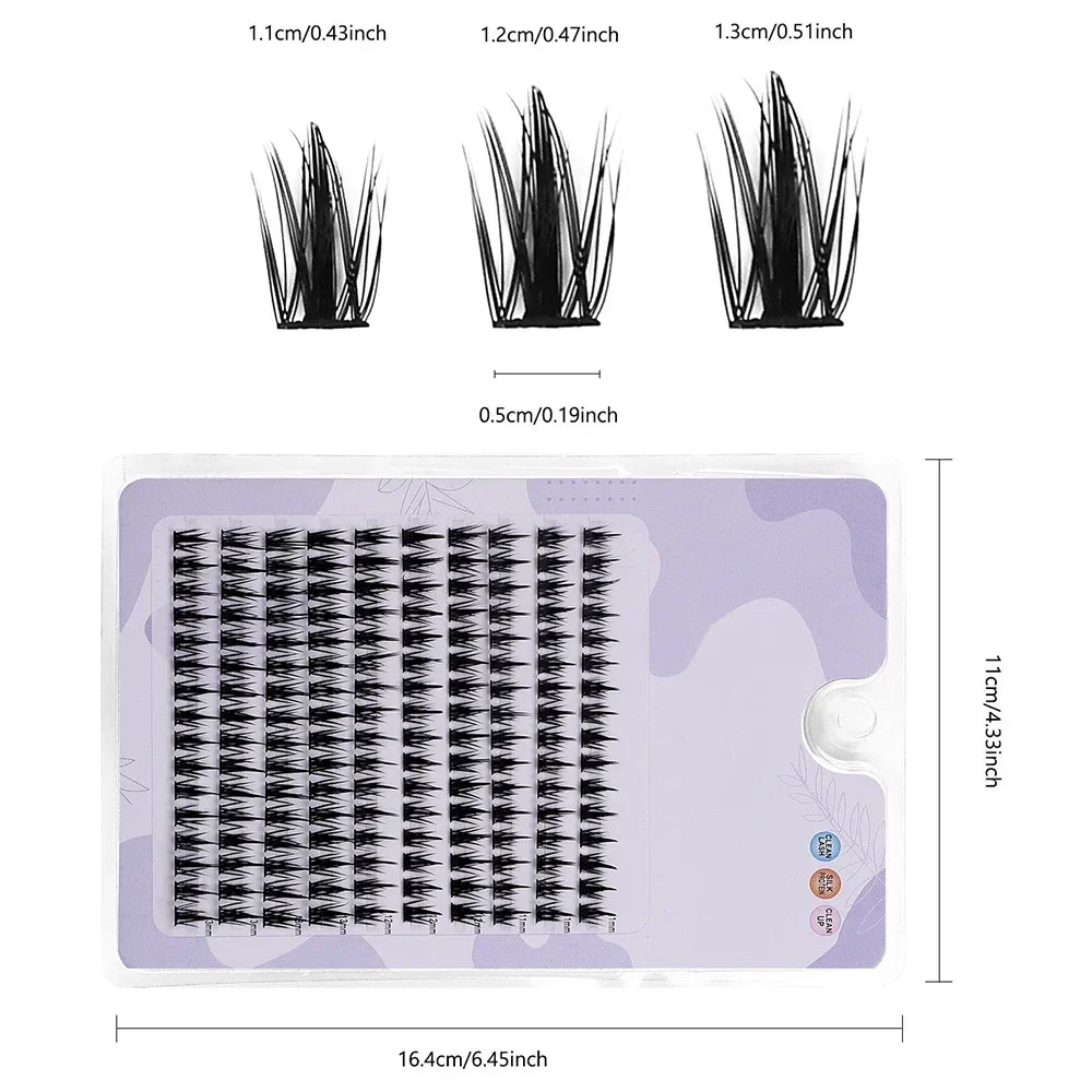 Wheat-Ear Shape Fake Eyelashes Fine Stem Eyelash Extension Thick Segmented Clusters Comic Eyelashes