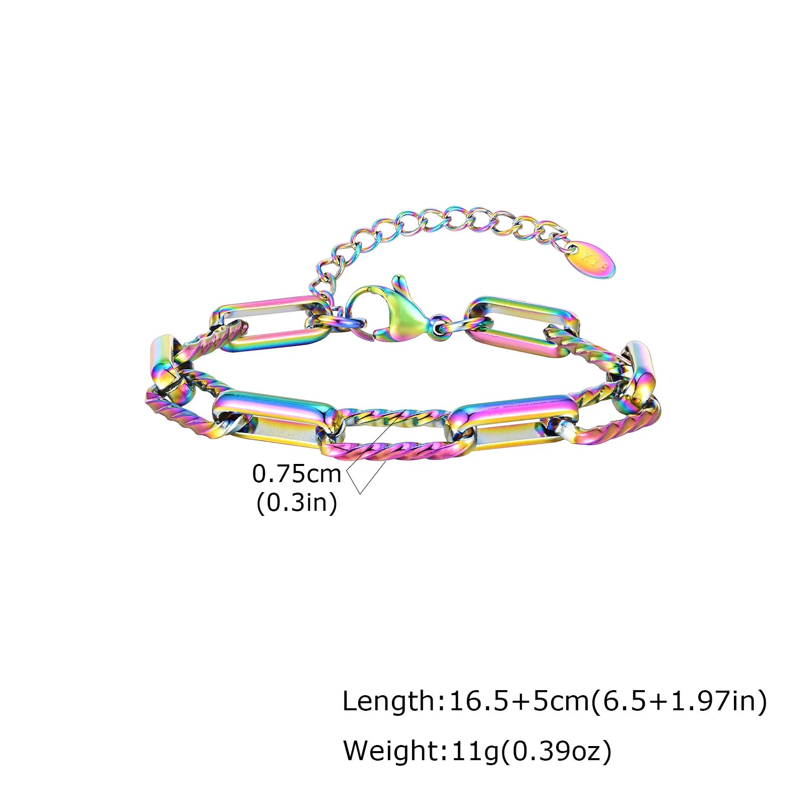 Two Tone Twist Paperclip Bracelet