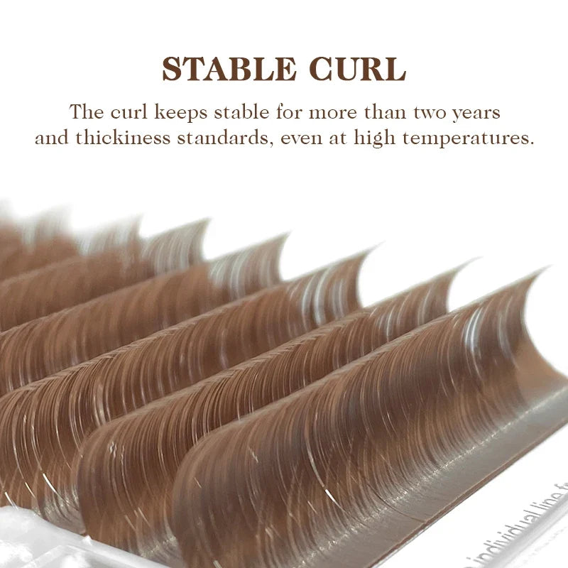 NATUHANA Caramel Colored Lashes | Individual Faux Mink Eyelashes
