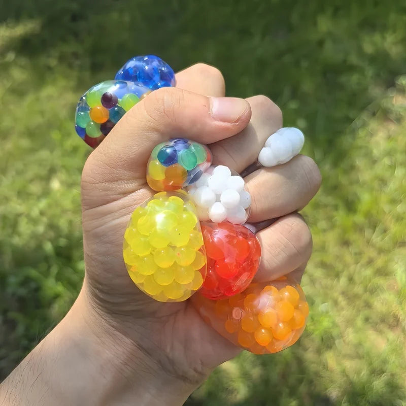 Soft Rubber Grape Squeeze Balls | 5-Pack Stress Relief Set