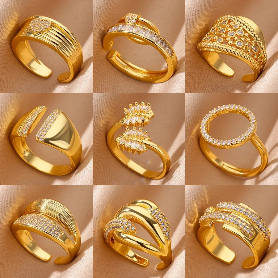 Zircon Geometric Open Ring