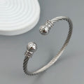 Wire Twisted Zirconia Gold Bracelet