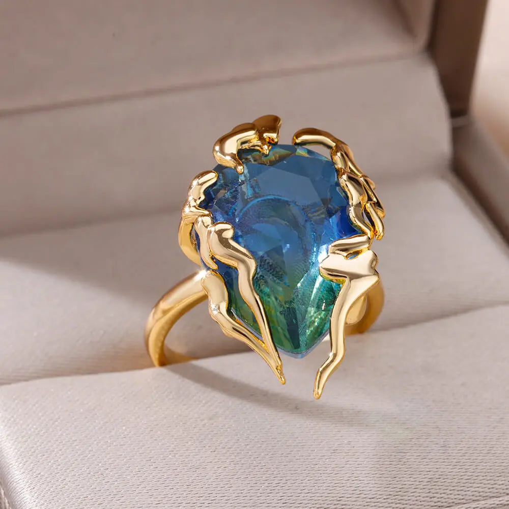 Zircon Flame Drop Ring