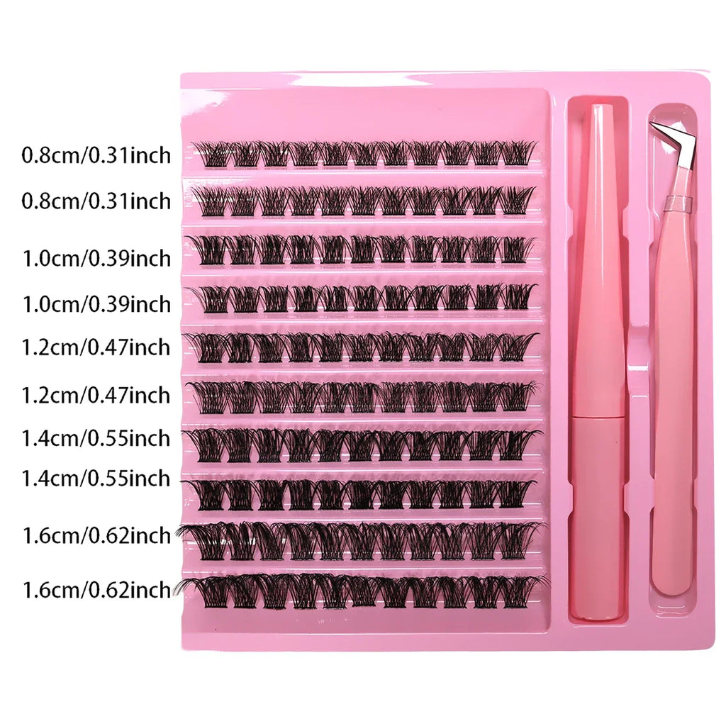 Bond Individual Lashes Kit Cluster Lashes Wispy Curling False Eyelash Clusters