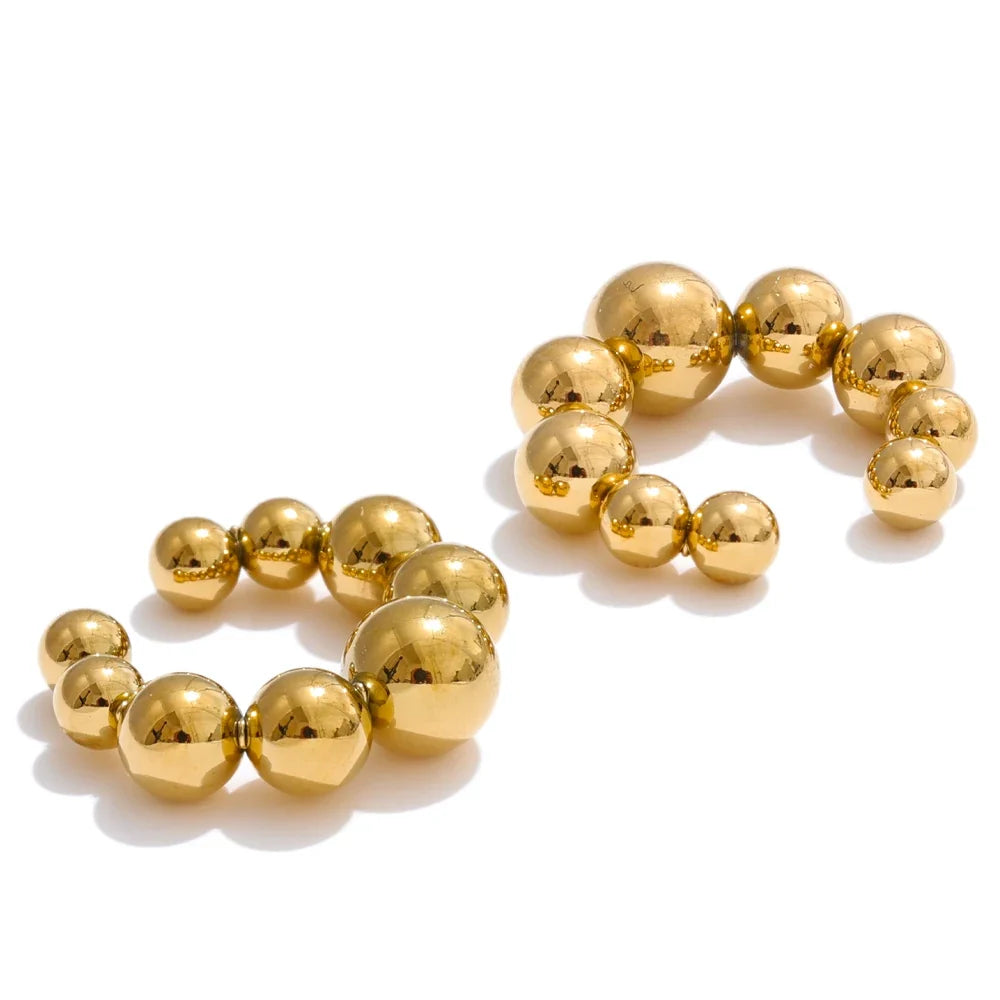Round Beads Ear Bone Clip Earrings