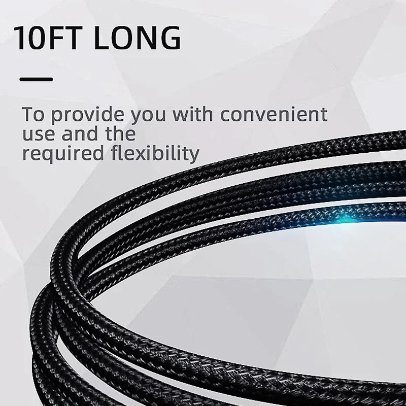 USB Charging Cable for PS5 | 10ft, S Controller Fast Gamepad Power Cord