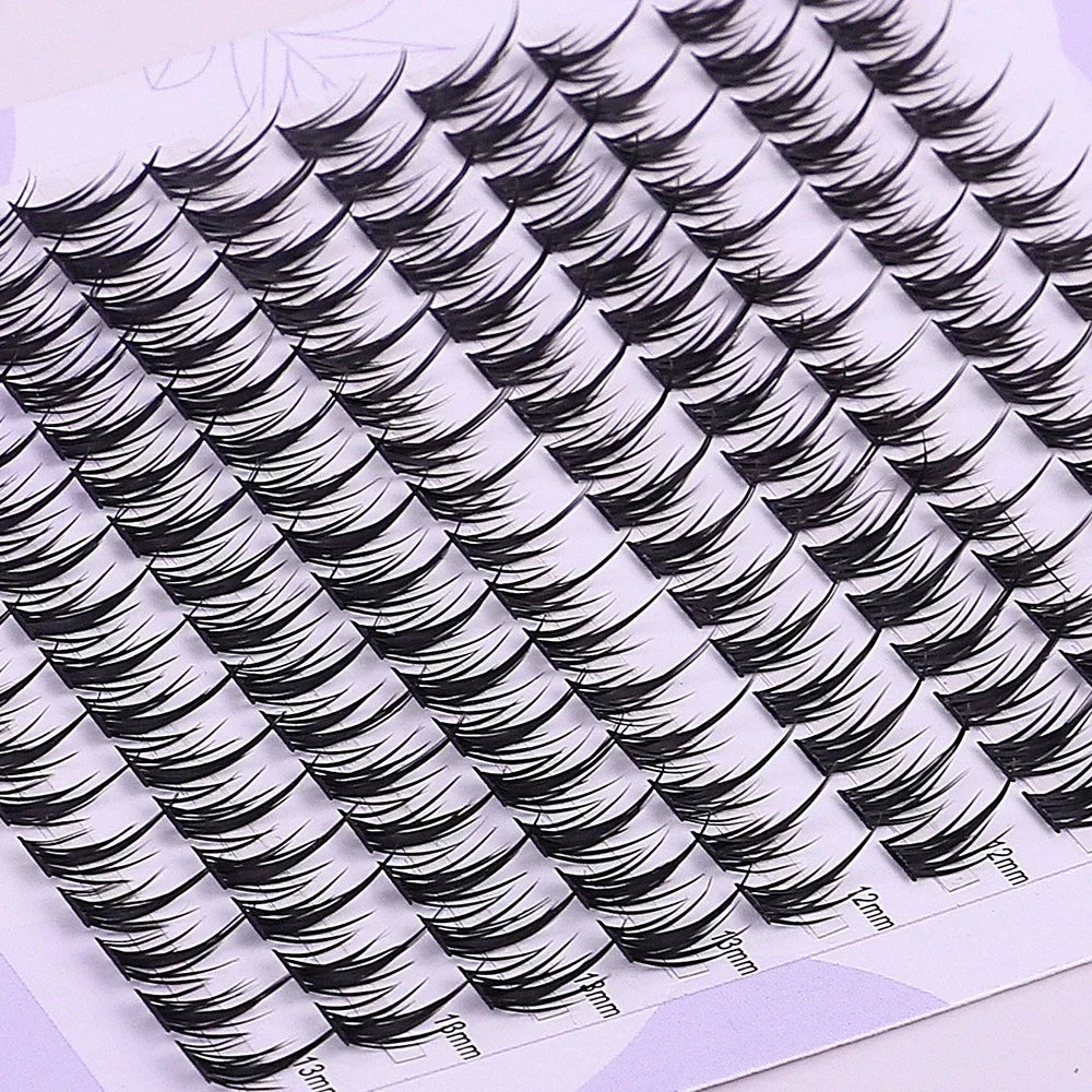 Wheat-Ear Shape Fake Eyelashes Fine Stem Eyelash Extension Thick Segmented Clusters Comic Eyelashes