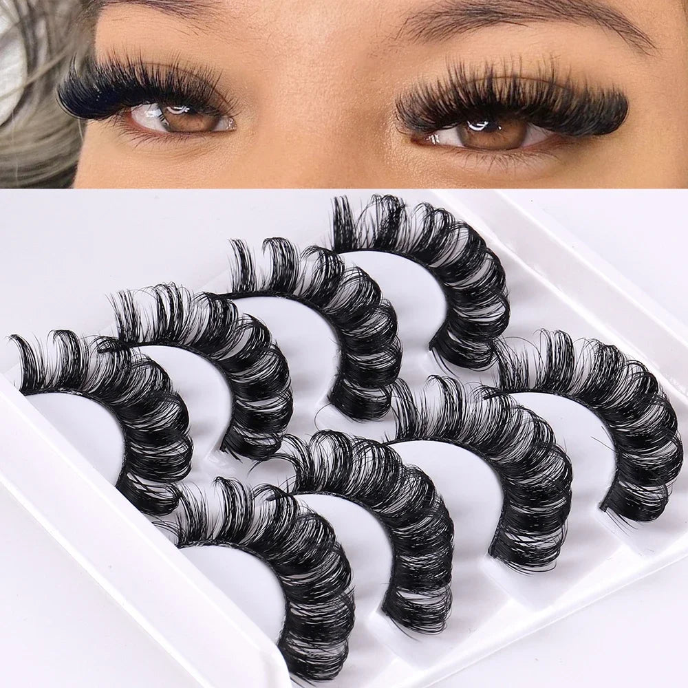 3D Russian Fluffy Faux Mink Lashes Reusable Strip Lash Starter Kit