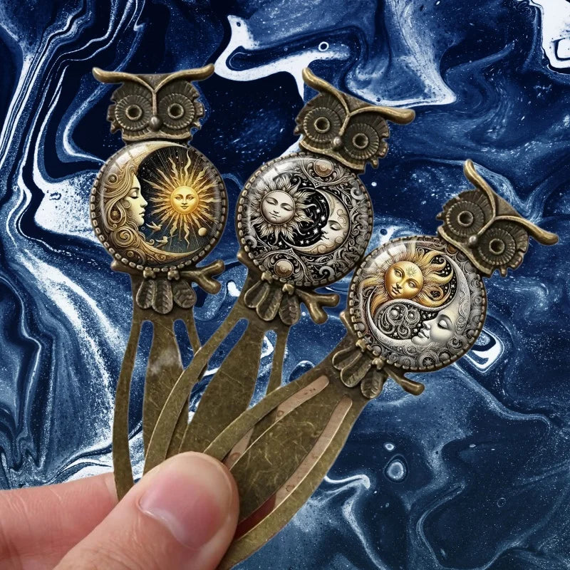 Sun Moon Celestial Pattern Book Markers Page Clips Reading