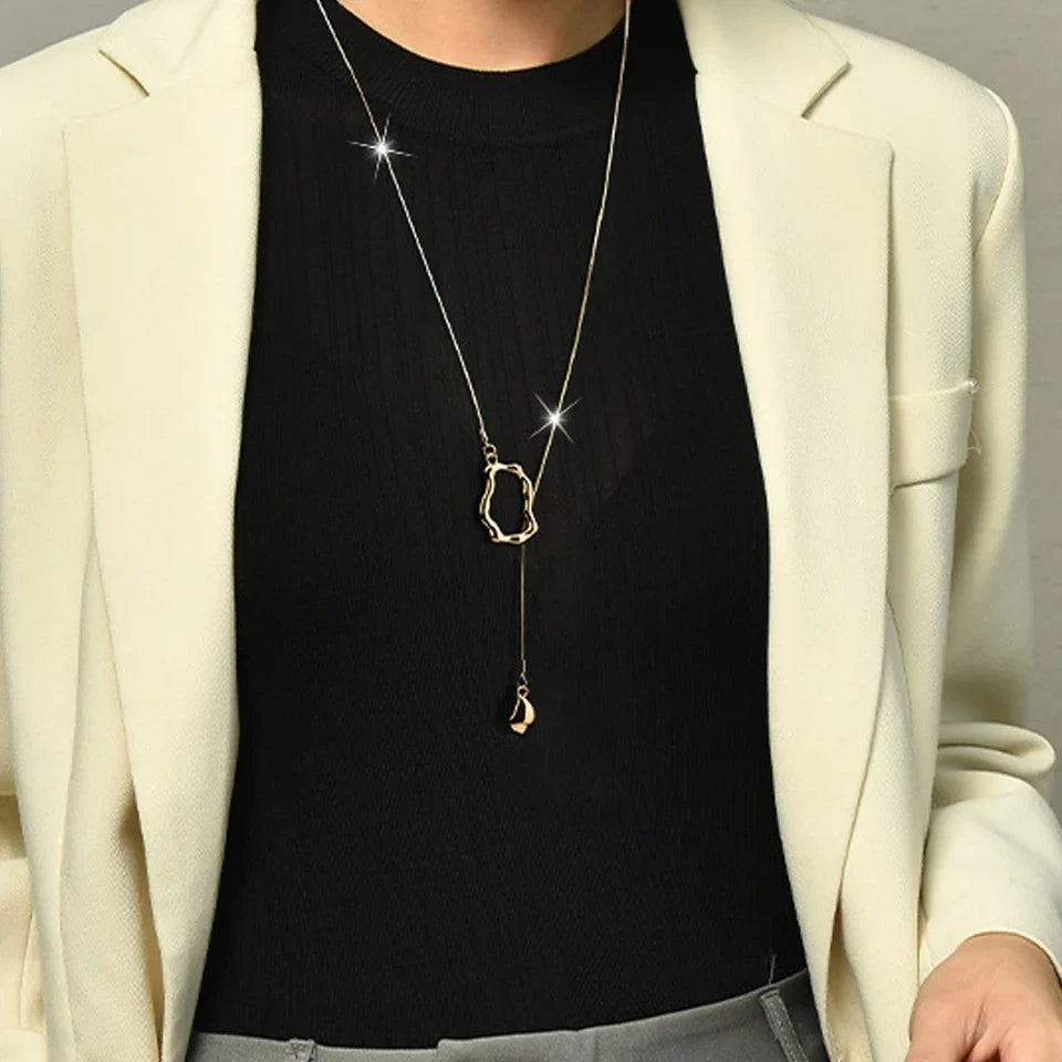 Irregular Y-Shaped Long Necklace