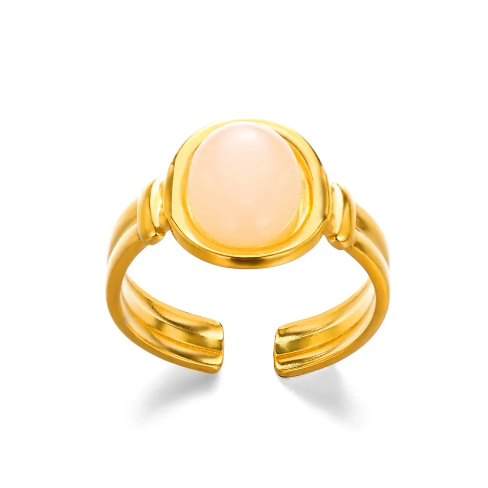 Vintage Green Stone Flower Zircon Ring