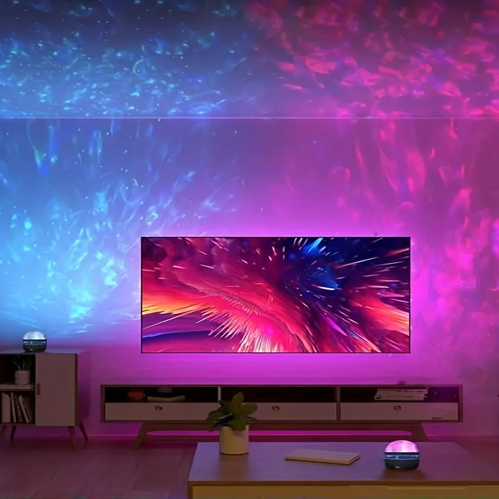 Aurora Borealis Starry Sky Projector | USB Night Light with Remote Control
