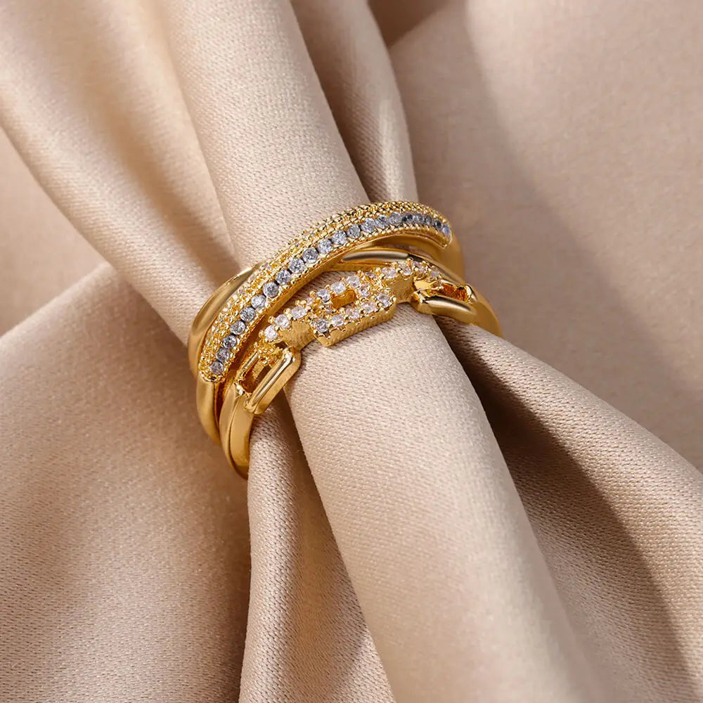Zircon Twist Chain Ring