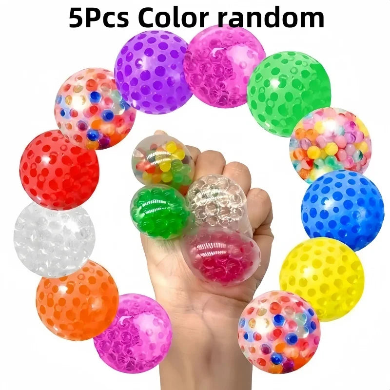 Soft Rubber Grape Squeeze Balls | 5-Pack Stress Relief Set
