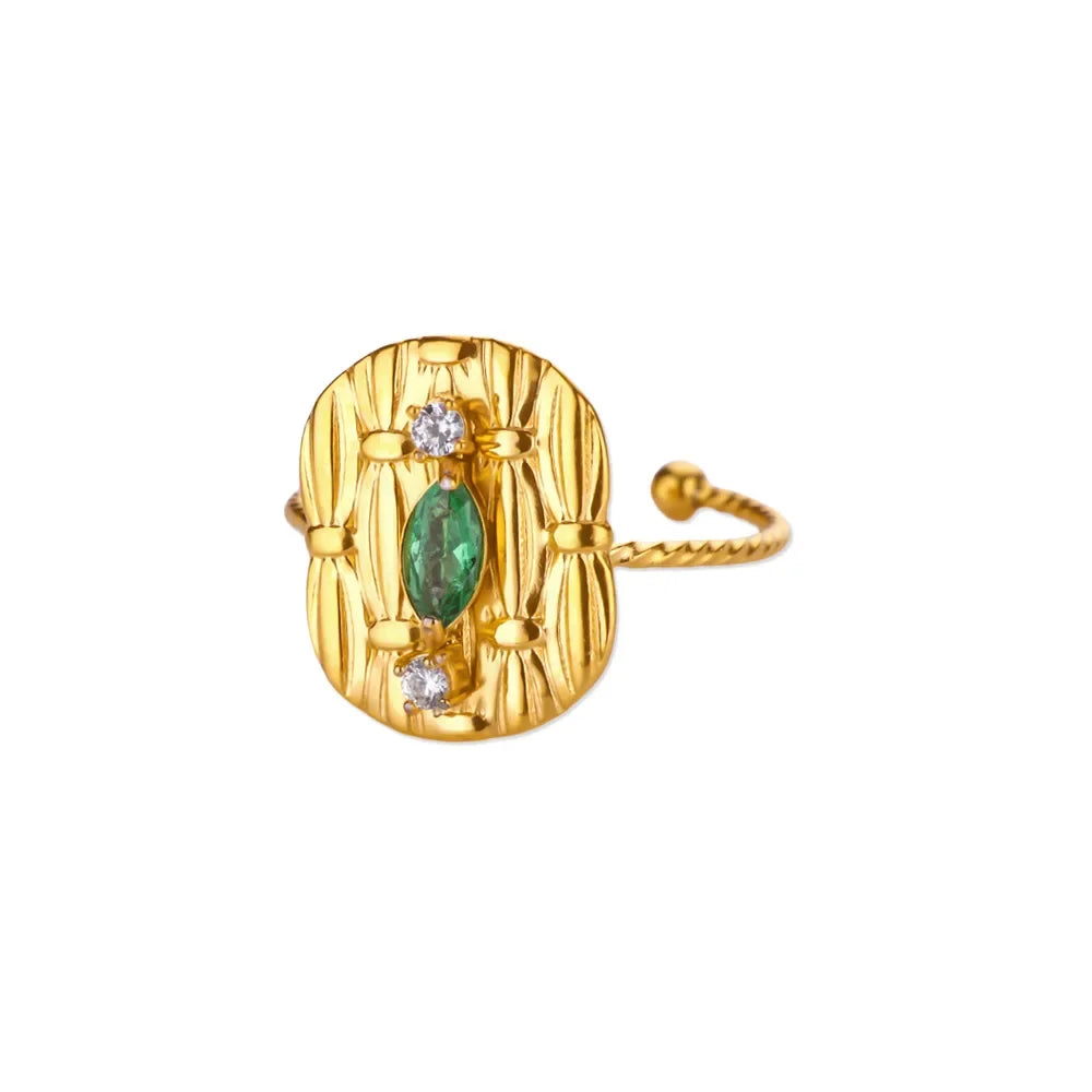 Zircon Geometric Adjustable Ring