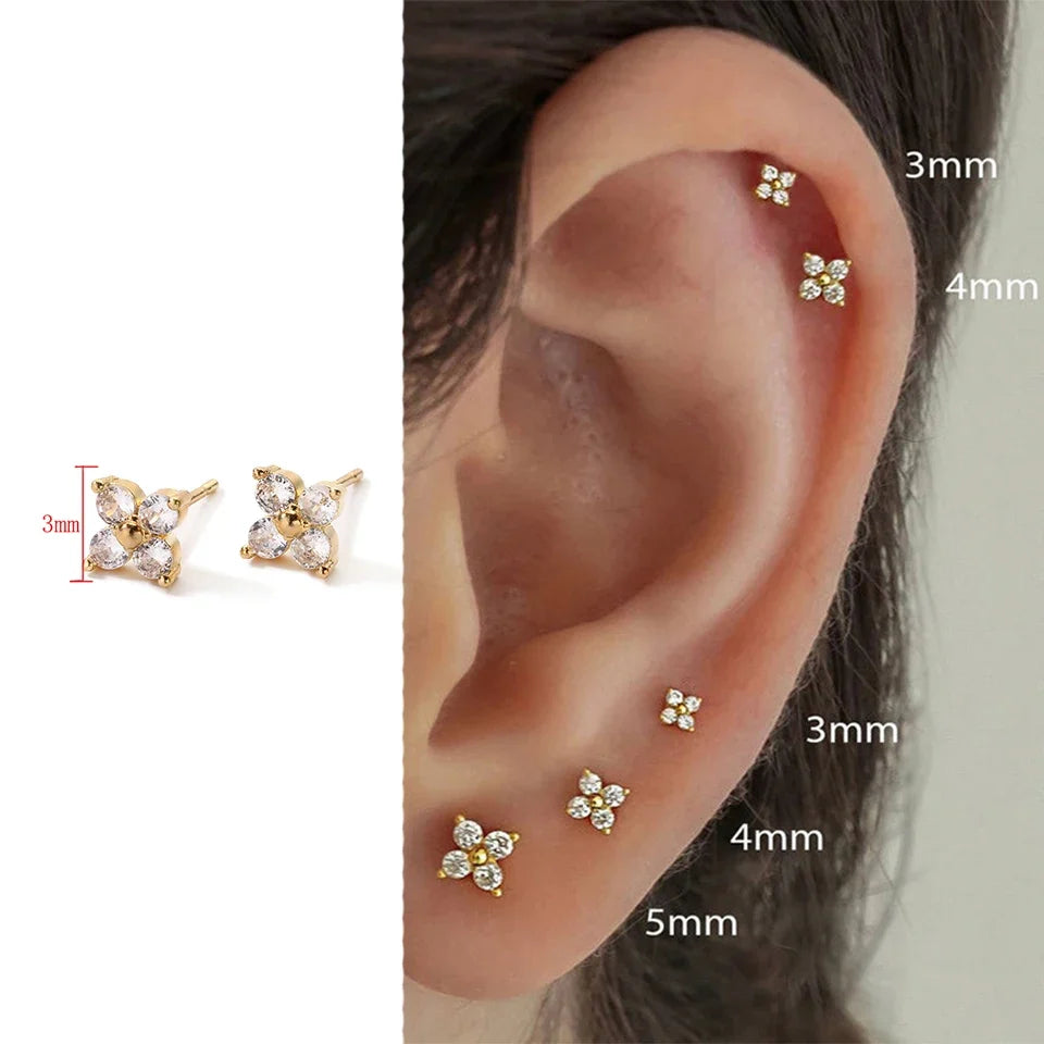 Dainty Flower Butterfly Stud Earrings