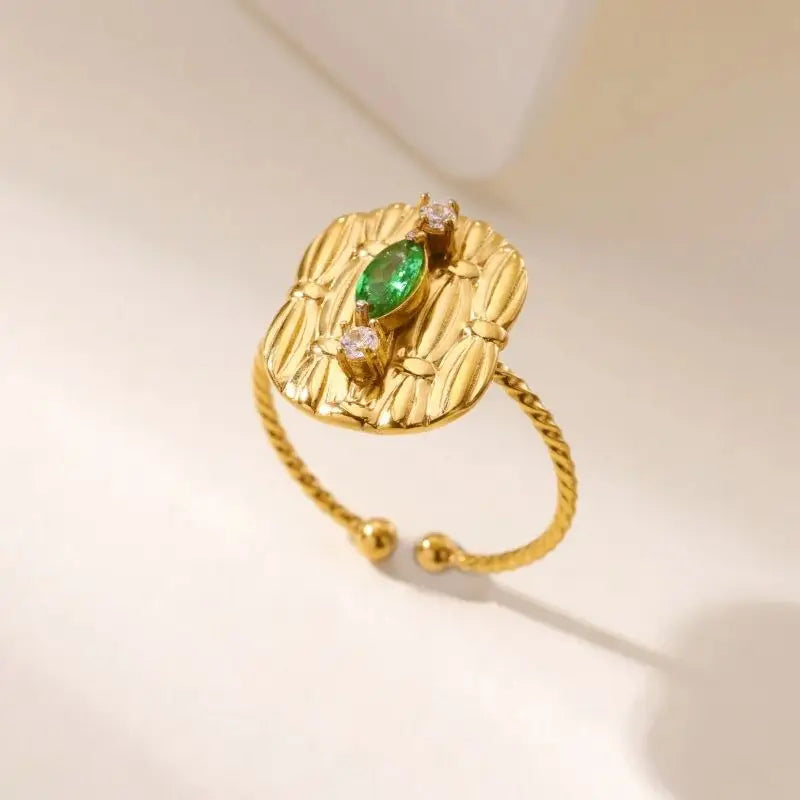 Zircon Geometric Adjustable Ring