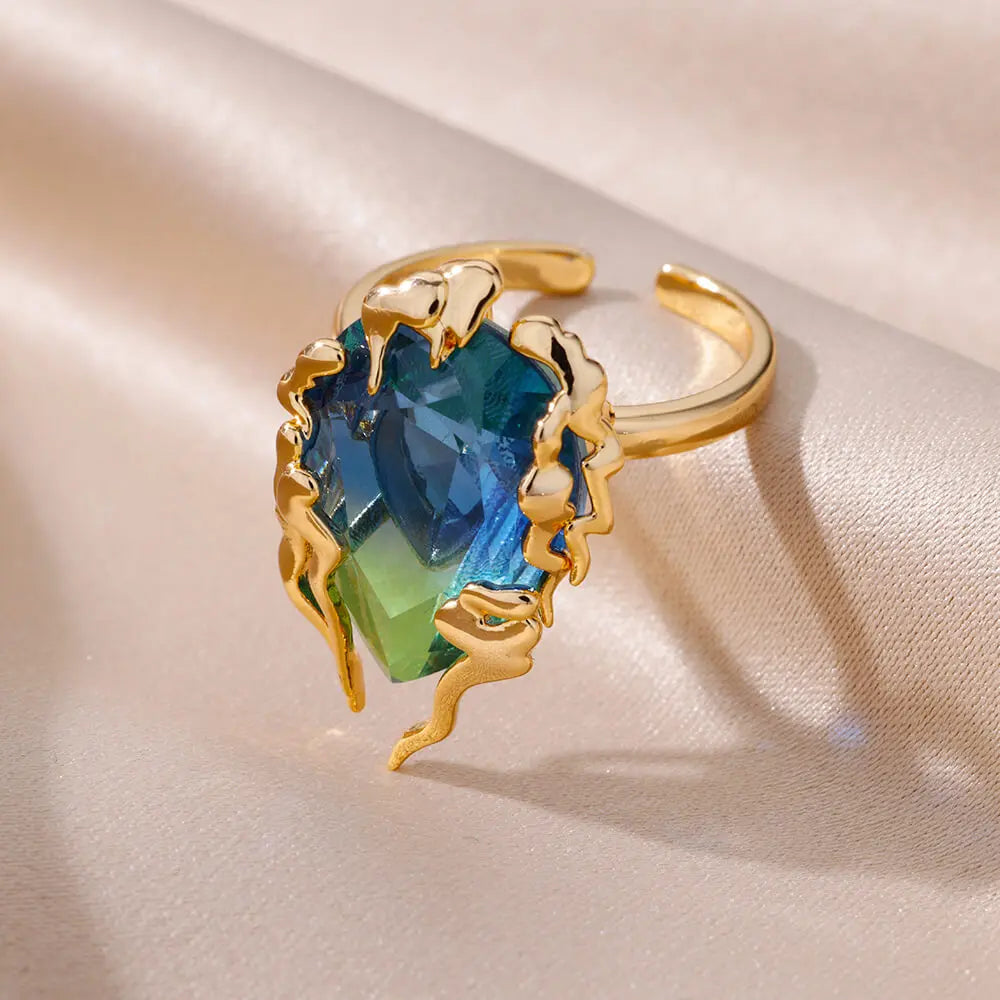 Zircon Flame Drop Ring