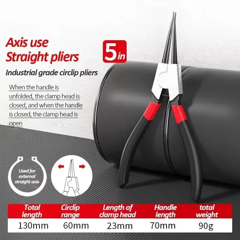 5-In Circlip Pliers | Dual-Purpose Retaining Ring Pliers for Internal