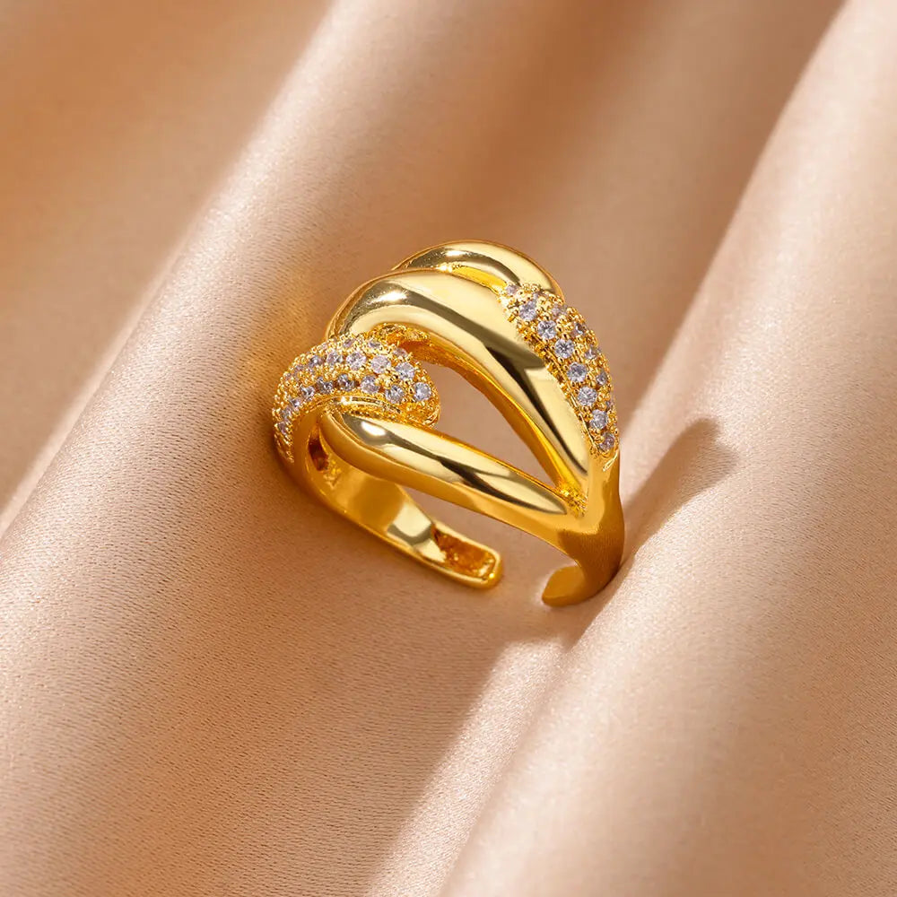 Zircon Geometric Open Ring