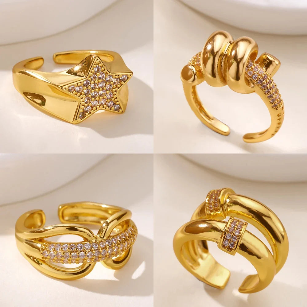 Zircon Star Knot Ring