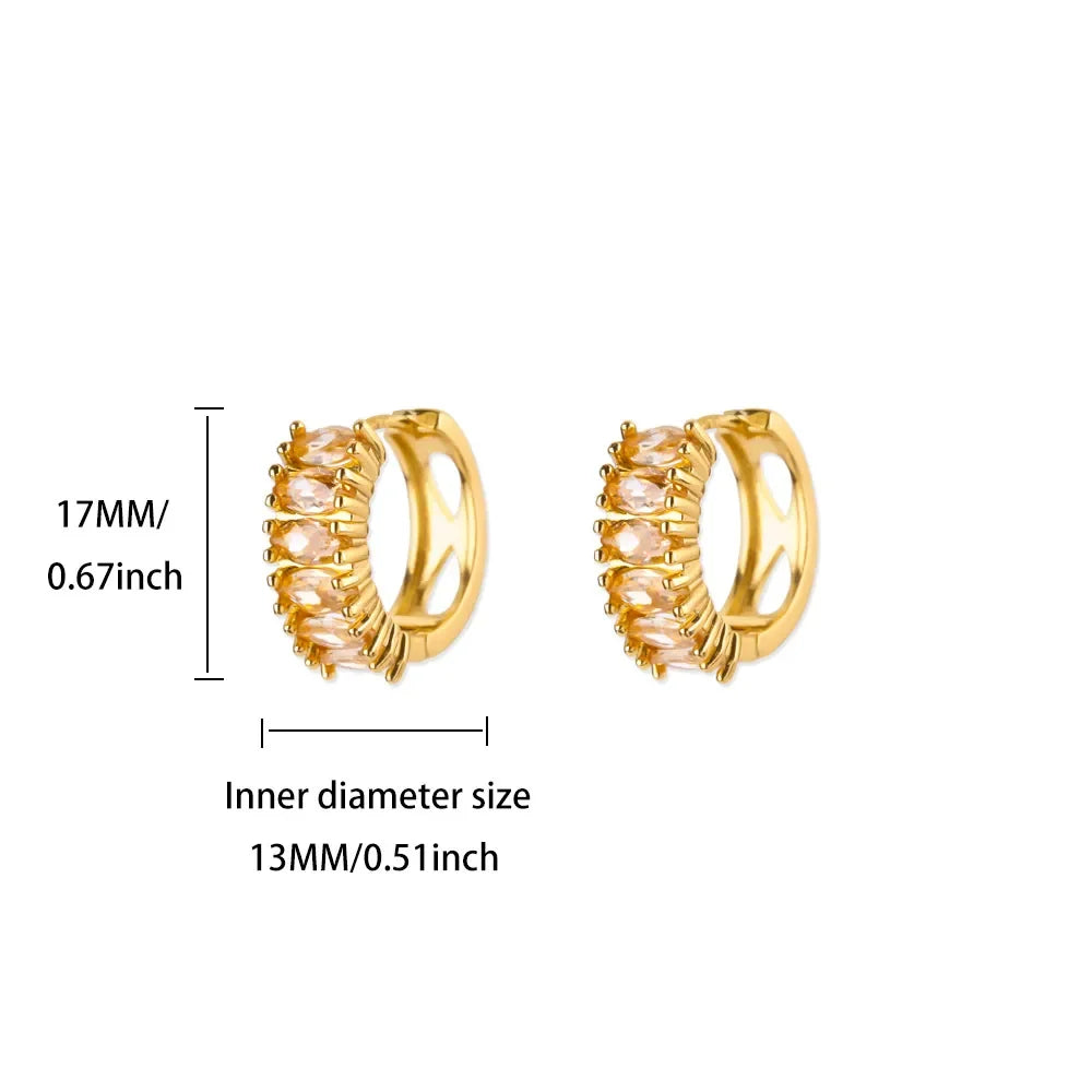 Zircon Hoop Earrings