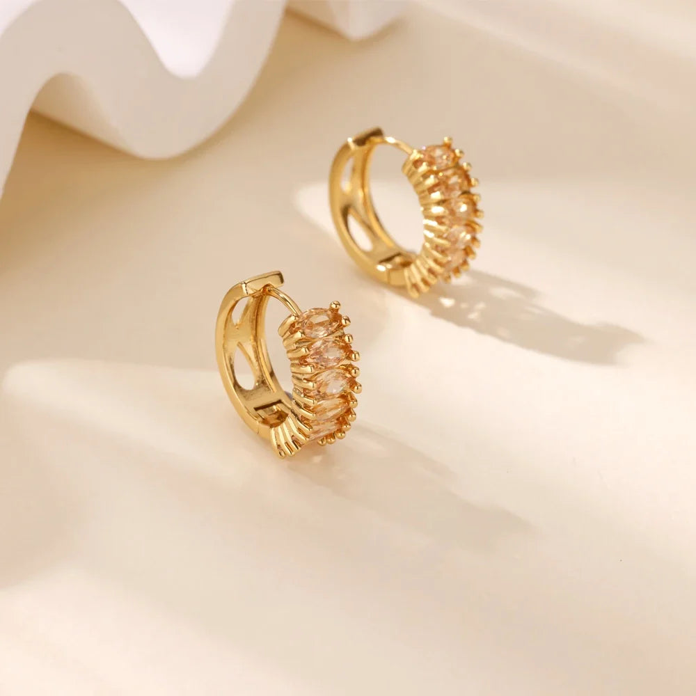 Zircon Hoop Earrings