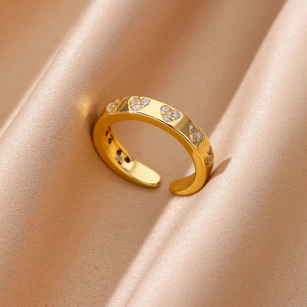 Zircon Geometric Heart Ring