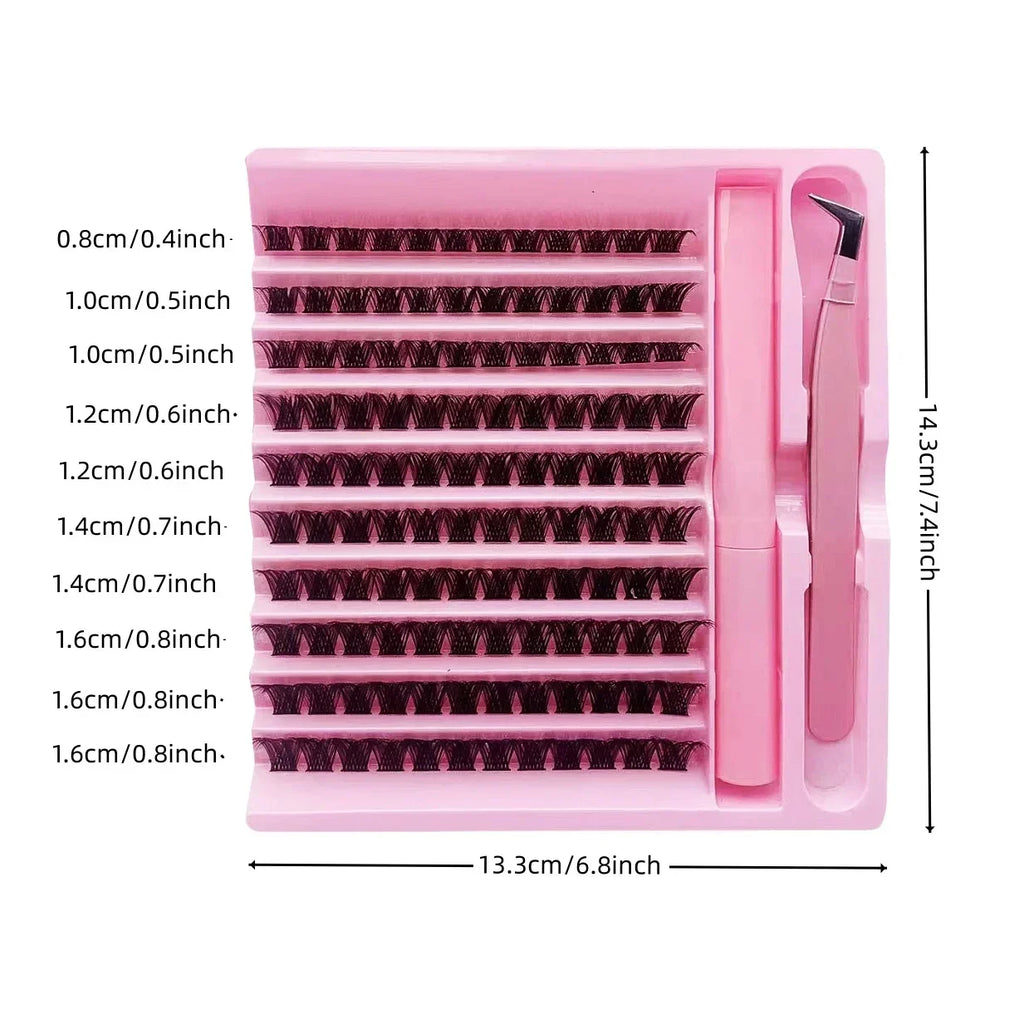 DIY Cluster Lashes 120pcs | Natural PBT Material 2-in-1 Set