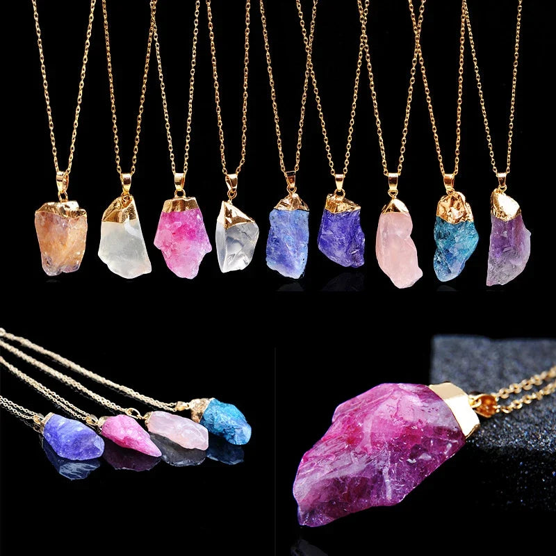 Crystal Chakra Stone Women Birthday Gift Citrine Gemstone Necklace