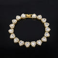 Heart Rhinestone Tennis Chain Set