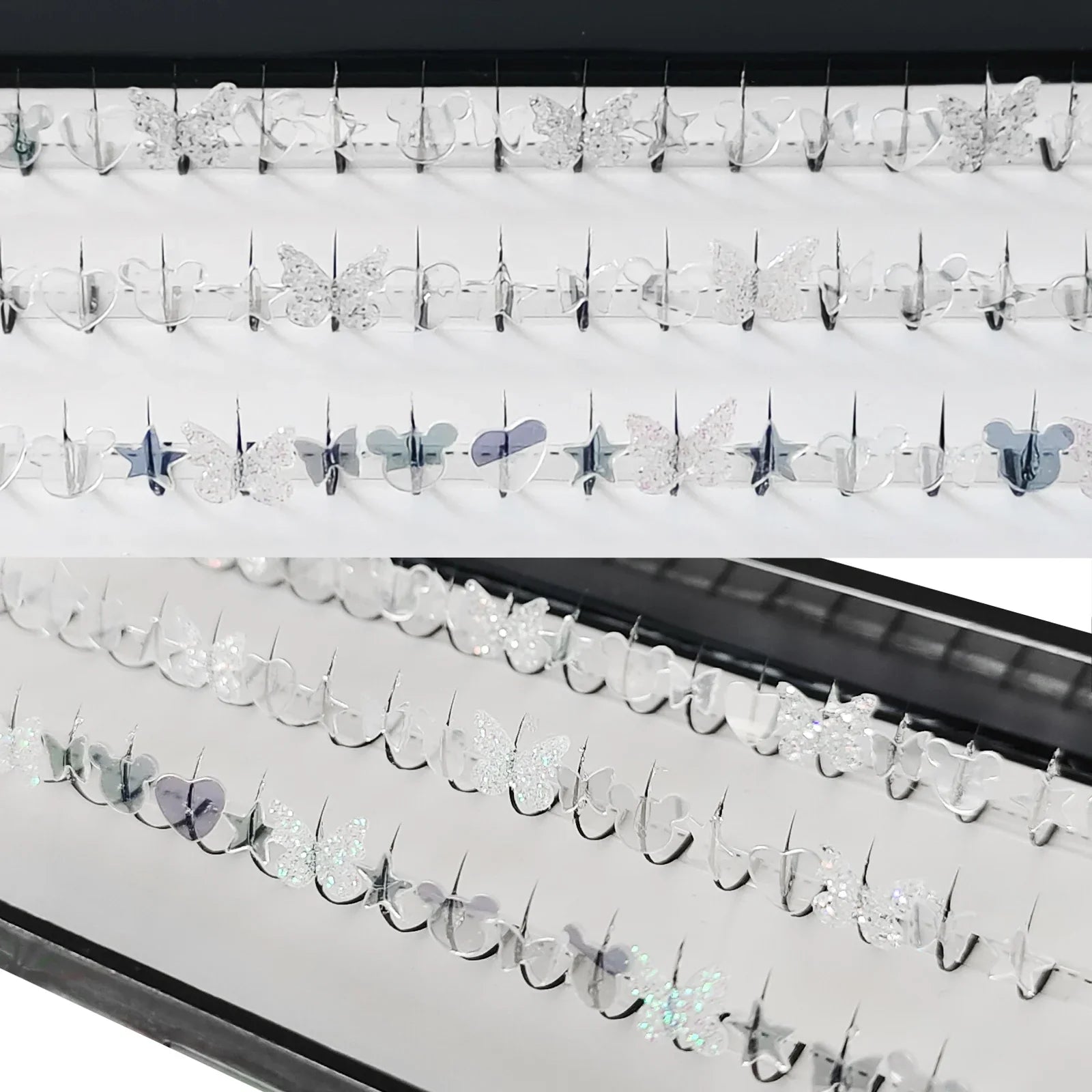 Summer Silvery Butterfly Fairy Eyelashes | Glitter Music Festival Lashes 10-15mm
