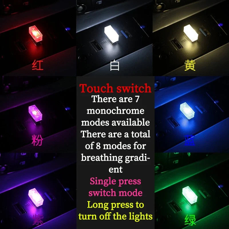 Car USB LED Atmosphere Light | Music Sync Sound Control Car