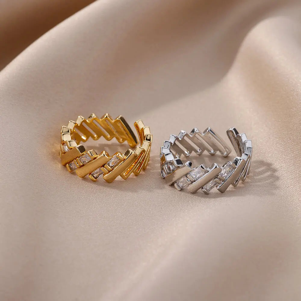 Zircon Bar Open Ring