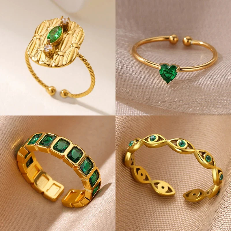 Zircon Geometric Adjustable Ring