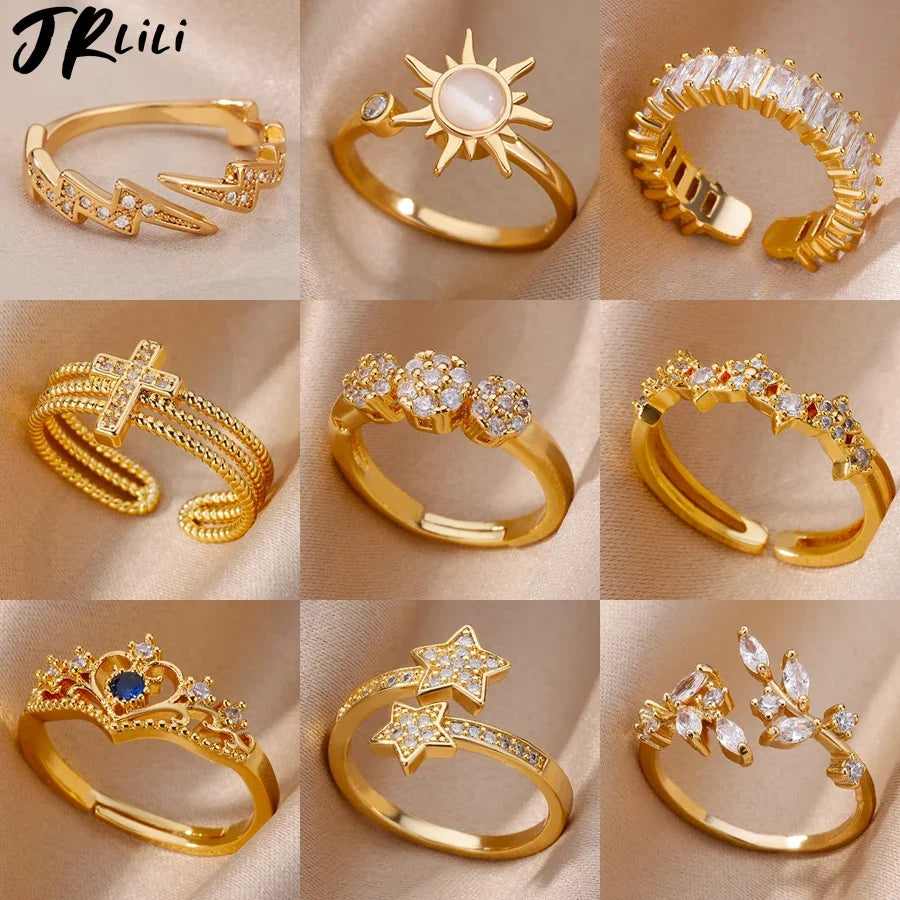 Zircon Flower Open Ring