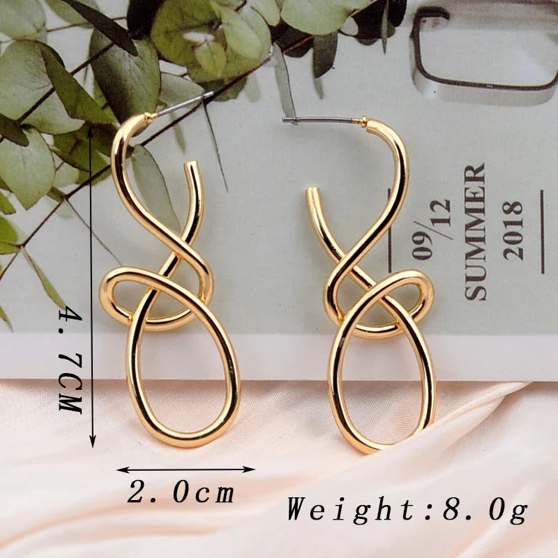Vintage Metal Knitted Dangle Earrings