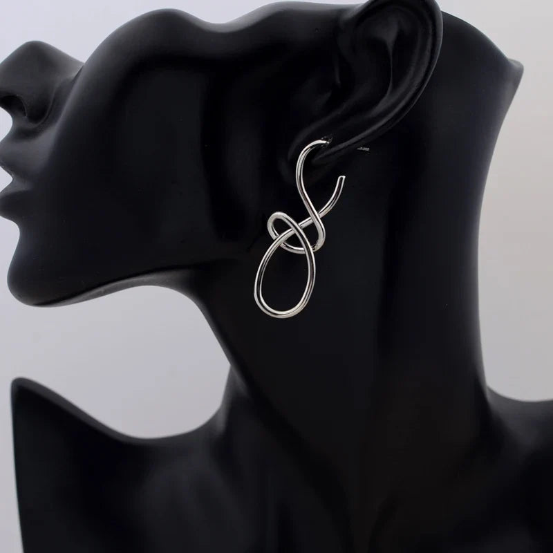 Vintage Metal Knitted Dangle Earrings