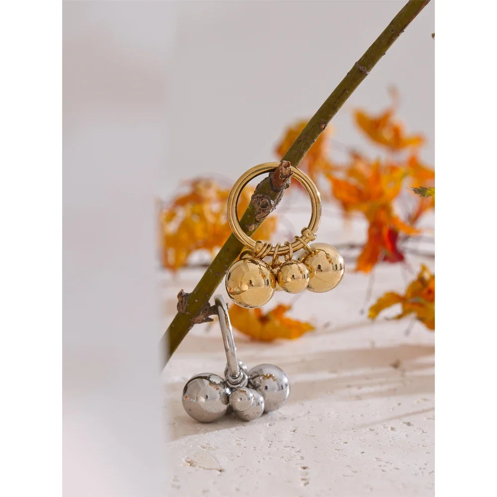 Stainless Steel Beads Ball Ring